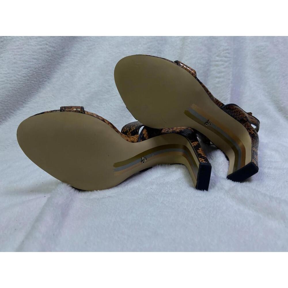 Sam Edelman Yaro Dusty Orange Snake Print Heels Sz. 7 M US 37 EU Western Cowgirl - Picture 7 of 8